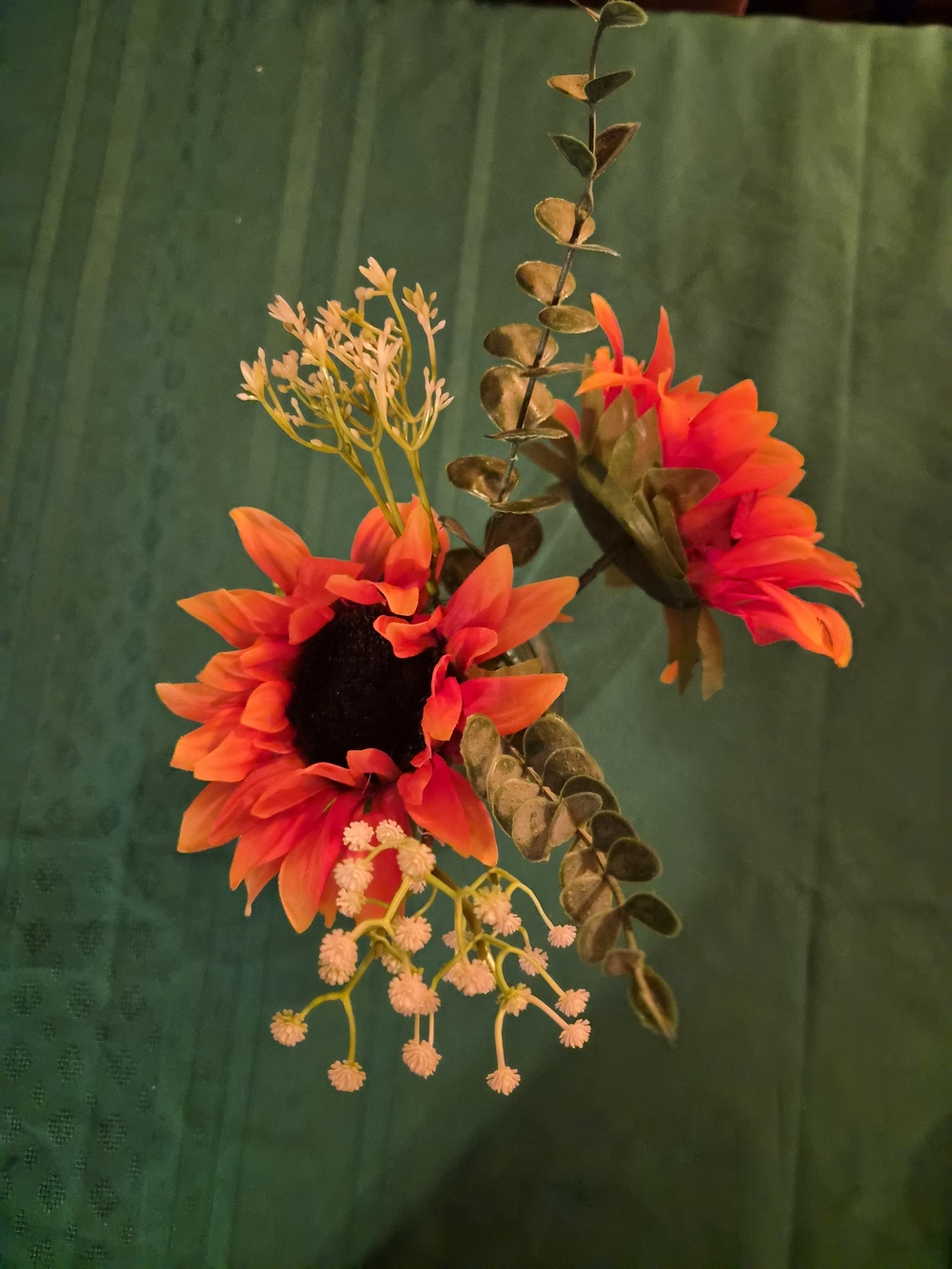 Bright Orange Faux Sunflower Arrangement - #2